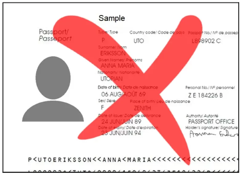Wrong passport sample 1